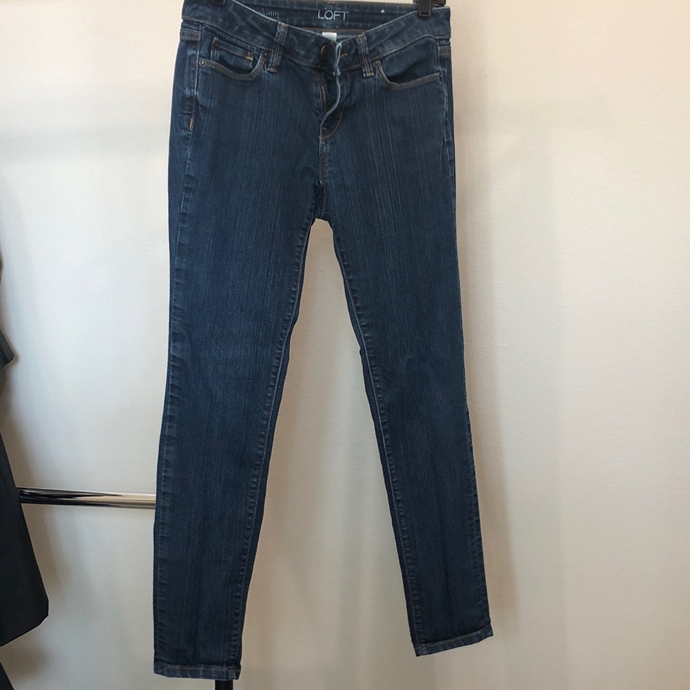 LOFT Women's Dark Blue Skinny Jeans